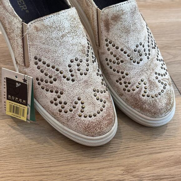 NWT Roper Womens 8 Mane Phoenix Slip On Leather Sneaker Shoes Western Equestrian - Picture 5 of 9